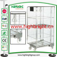 Supermarket Nestable Metal Rool Cage Trolley